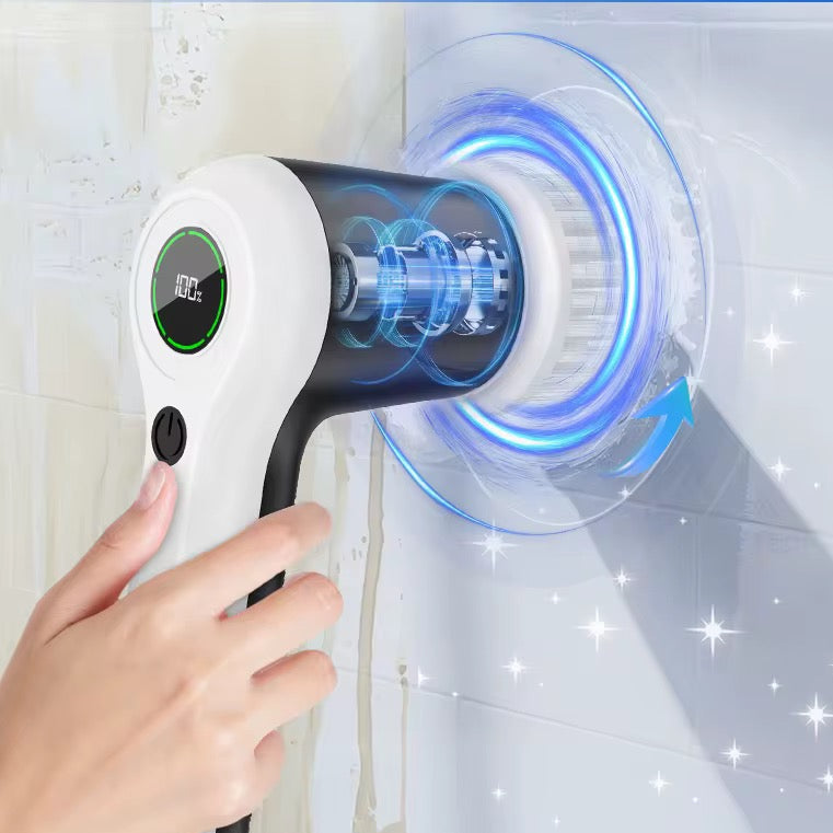 Puftem Roterende Rengjøringsbørste – kraftig, vanntett og trådløs. Perfekt for bad, kjøkken og vinduer