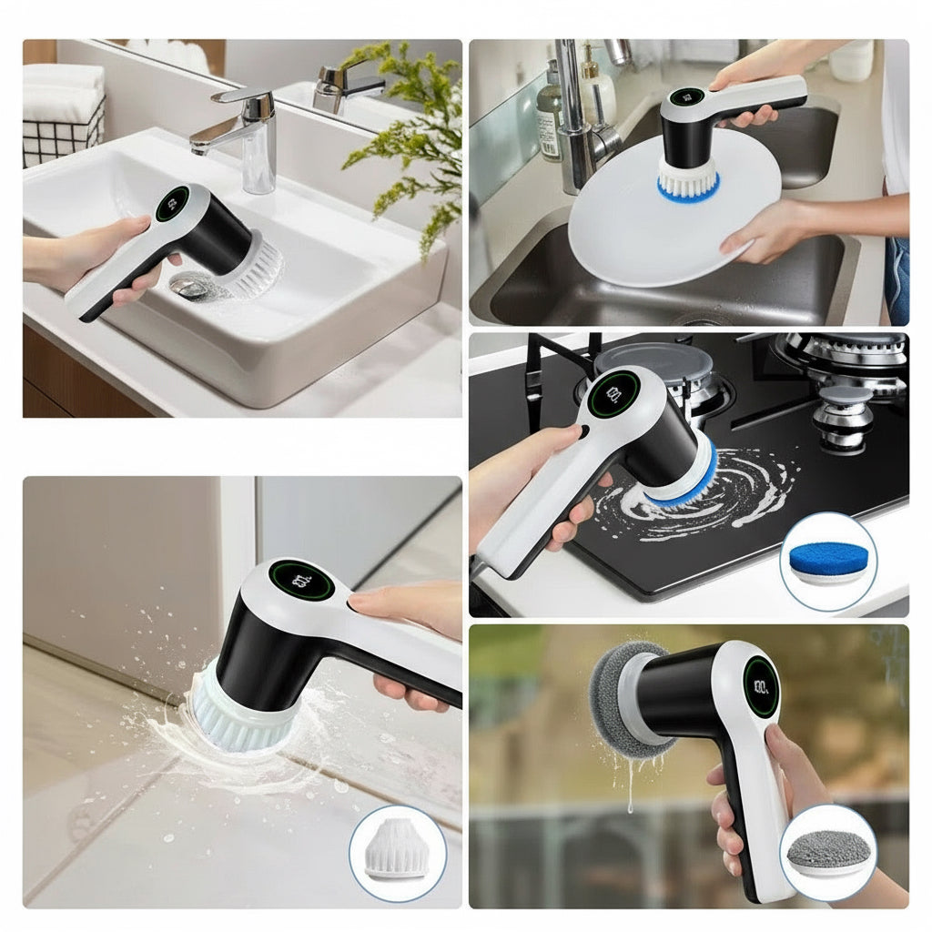 Bytt enkelt mellom forskjellige børster for ulike typer rengjøring