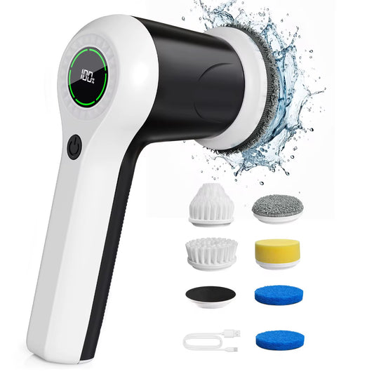 Puftem Roterende Rengjøringsbørste – kraftig, vanntett og trådløs. Perfekt for bad, kjøkken og vinduer