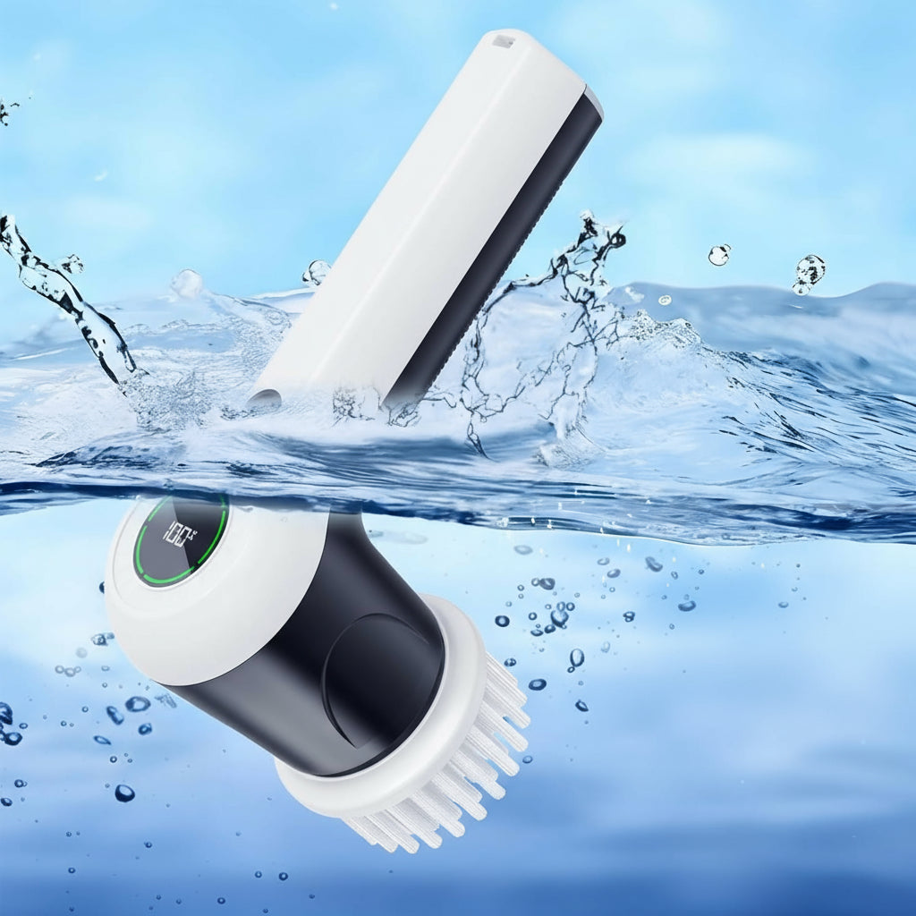 Puftem Roterende Rengjøringsbørste – kraftig, vanntett og trådløs. Perfekt for bad, kjøkken og vinduer